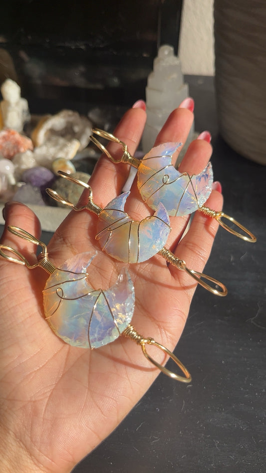 Opalite moon holder